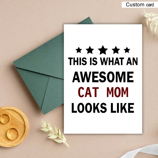 Funny Awesome Cat Mom / Cat Lover Trendy Holiday Card (Funny Awesome Cat Mom / Cat Lover Trendy Holiday Card)