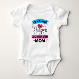 Funny awesome Mom word art Baby Bodysuit