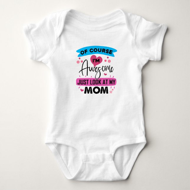 Funny awesome Mom word art  Baby Bodysuit (Front)