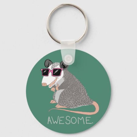 Funny Awesome Possum Keychain