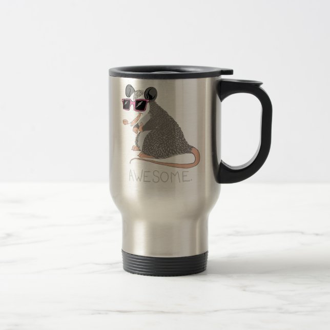Funny Awesome Possum Travel Mug (Right)