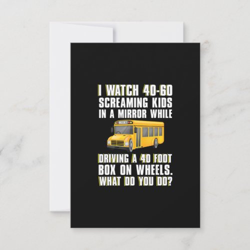 funny awesome school bus driver gift  men women RSVP card