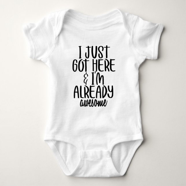 funny awesome word art unisex baby bodysuit (Front)