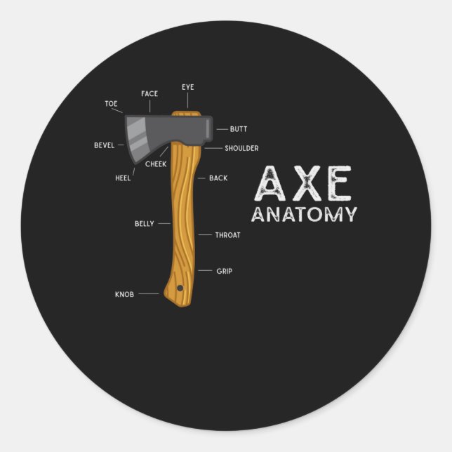 Funny Axe Humor Hatchet Woodworking Axe Throwing Classic Round Sticker (Front)
