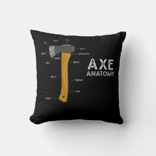 Funny Axe Humor Hatchet Woodworking Axe Throwing Throw Pillow