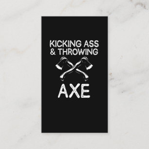 Funny Axe Throwing Joke Woodworker Lumberjack Business Card