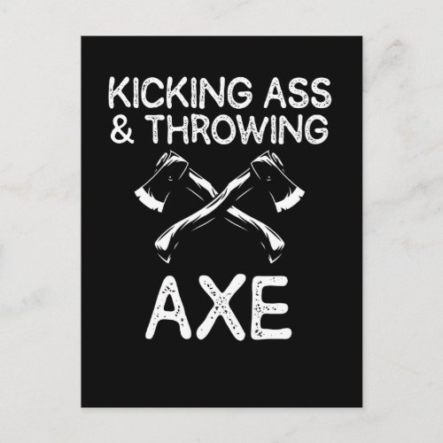 Funny Axe Throwing Joke Woodworker Lumberjack Postcard