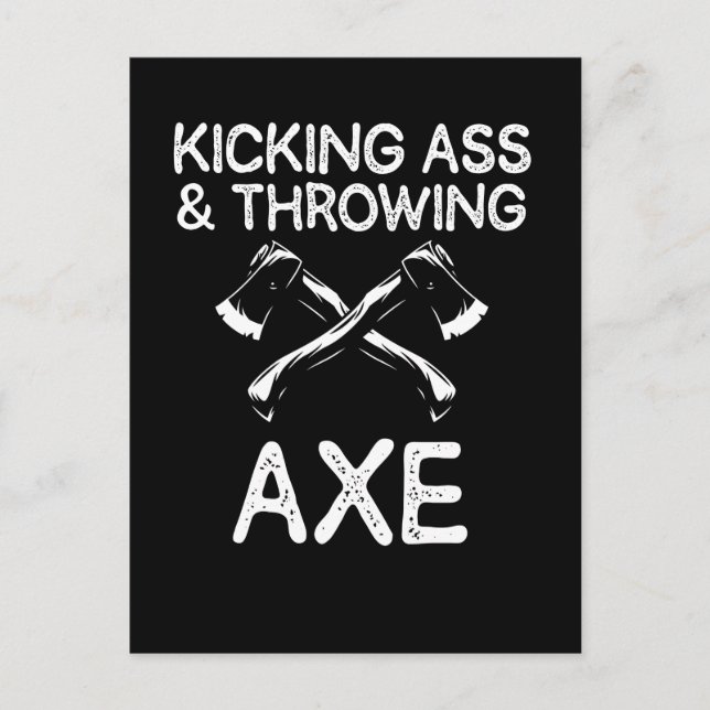 Funny Axe Throwing Joke Woodworker Lumberjack Postcard (Front)