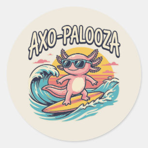 Funny Axo-Palooza 90s Alternative Concert Parody Classic Round Sticker