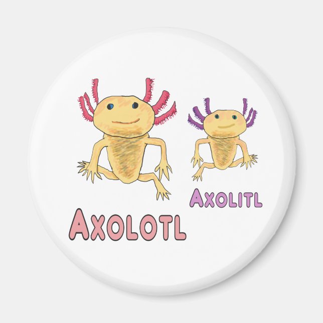 Funny Axolotl Axolitl Pun Magnet (Front)