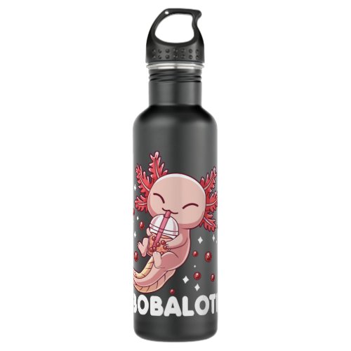 Funny Axolotl Bobalotl Boba Tea Bubble Milk Kawaii Stainless Steel Water Bottle