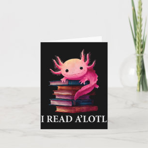 Funny Axolotl Book Lover Librarian Reading Library Card
