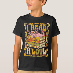 Funny axolotl book lover librarian reading library T-Shirt