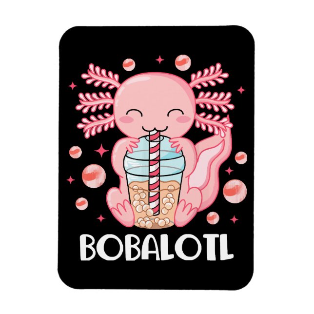 Funny Axolotl Bubble Tea Magnet (Vertical)