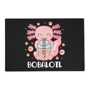 Funny Axolotl Bubble Tea Placemat