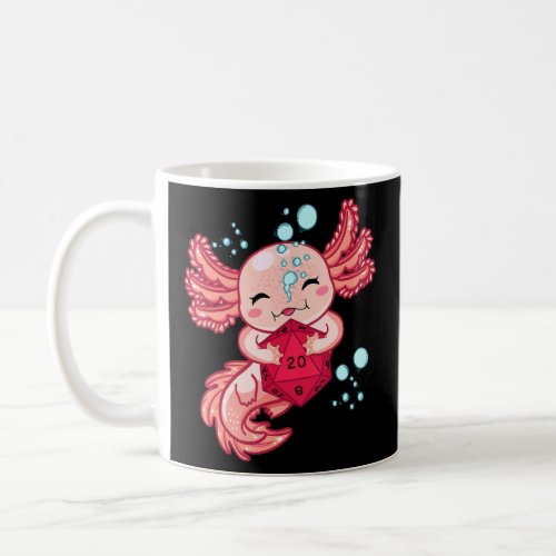 Funny Axolotl Dice For Dragons D20 Rpg Gamer Girls Coffee Mug