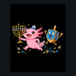 Funny Axolotl Dreidel Menorah Hanukkah Kids Womens Poster<br><div class="desc">Funny Axolotl Dreidel Menorah Hanukkah Kids Womens Mens</div>