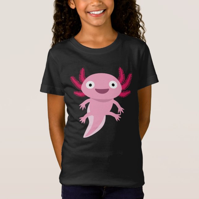 Funny Axolotl Illustration T-Shirt (Front)