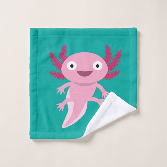 Funny Axolotl Illustration Wash Cloth (Wash Cloth)