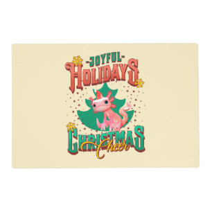 Funny Axolotl Joyful Holidays Christmas Cheers Placemat