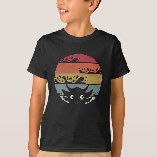 Funny Axolotl Lover 80s Style Retro Distressed T_Shirt