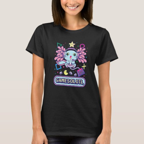 Funny Axolotl Lover Gamesalotl Gaming Axolotl  Boy T_Shirt