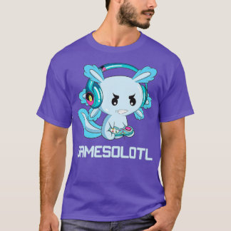 Funny Axolotl Lover Gamesalotl Gaming Axolotl Kids T-Shirt