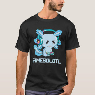 Funny Axolotl Lover Gamesalotl Gaming Axolotl Kids T-Shirt