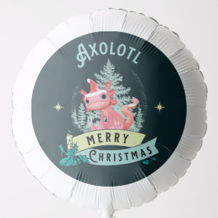 Funny Axolotl Merry Christmas Balloon