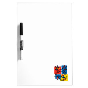 Funny Axolotl Piet Mondrian Abstract Art Pattern Dry Erase Board