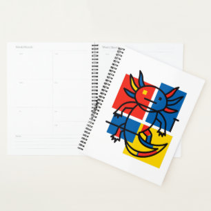 Funny Axolotl Piet Mondrian Abstract Art Pattern Planner