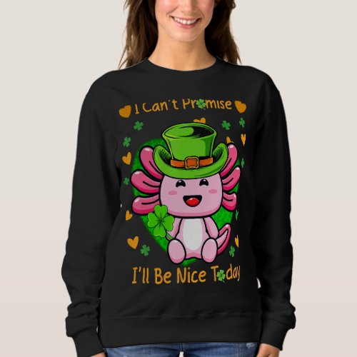 Funny Axolotl St Patricks Day Cute Axolotl Lover  Sweatshirt