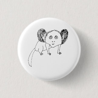 Funny Aye Aye Badge - Weird Badly Drawn Animal  Button