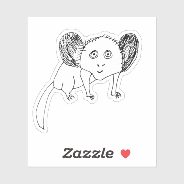 Funny Aye Aye Sticker - Badly Drawn Animal Gift (Sheet)