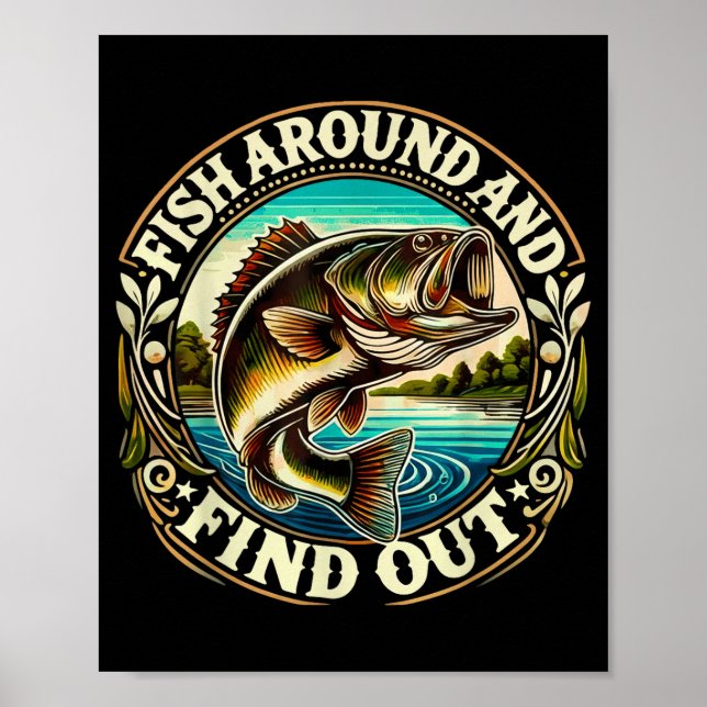Funny B Fishing Men Dad Grandpa Fishing Lovers Ent Poster (Front)