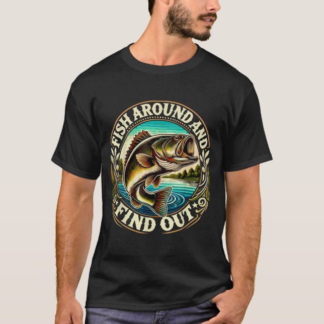 Funny B Fishing Men Dad Grandpa Fishing Lovers Ent T-Shirt (Front)