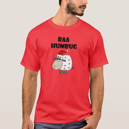 Funny Baa Humbug Christmas Cartoon T-shirt