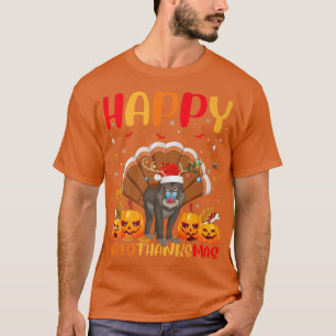 Funny Baboon Animal Lover Happy Baboon HelloThanks T-Shirt