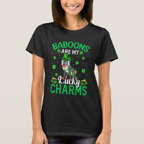 Funny Baboons Are My Lucky Charms Baboon St Patric T_Shirt