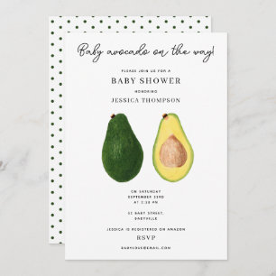 Funny Baby Avocado on the Way Baby Shower Invitation