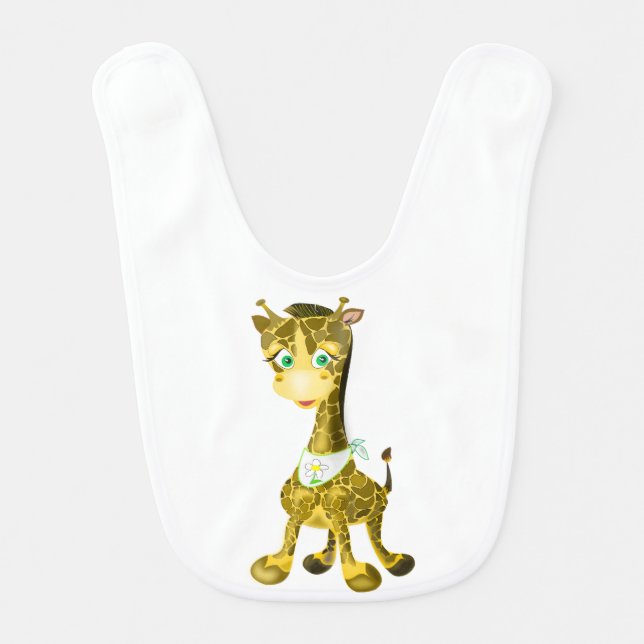 Funny Baby Bib Happy Cute Giraffe (Front)