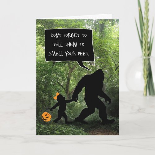 Funny Baby Bigfoot Girl Smell My Feet Card