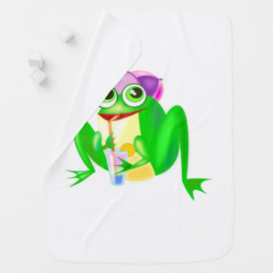 Funny Baby Blanket with Happy Party Frog