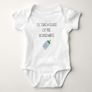 Funny Baby Bodysuit Glass of the House White