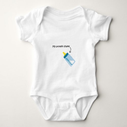 Funny baby bodysuit milk bottle protein shake