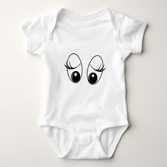 Funny Baby Bodysuit with Curious Eyes (Front)