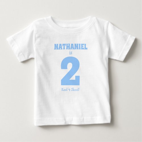 Funny Baby Boy 2nd Birthday with Name Too Cool Baby T_Shirt