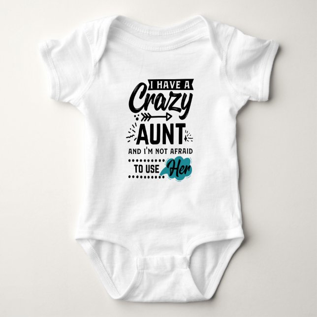Funny baby boy crazy Aunt Baby Bodysuit (Front)