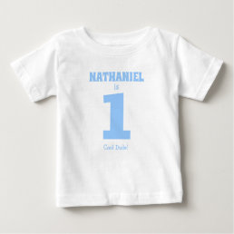 Funny Baby Boy First Birthday with Name Baby T-Shirt
