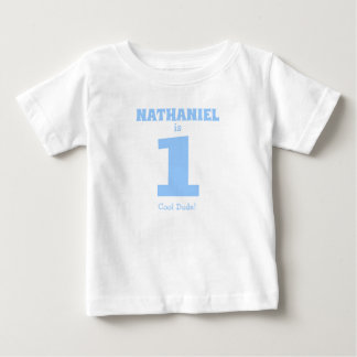 Funny Baby Boy First Birthday with Name Baby T-Shirt